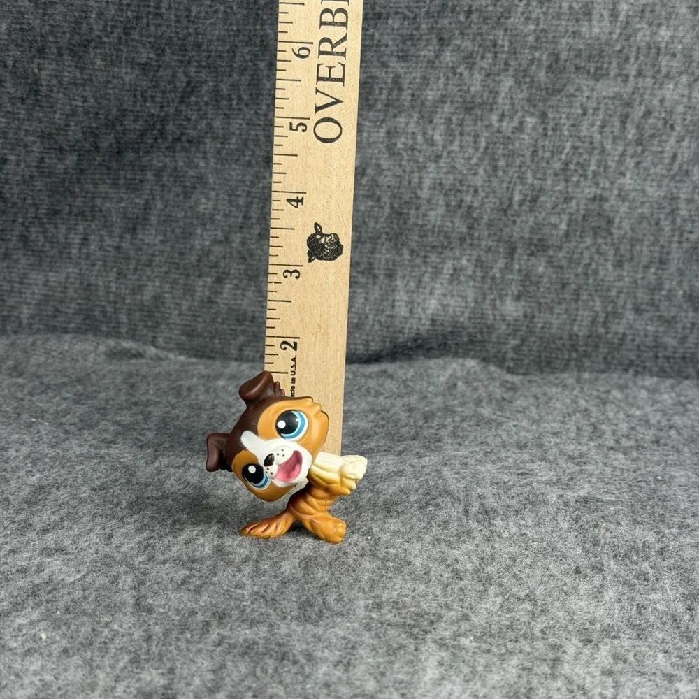 Hasbro Littlest Pet Shop Brown Collie‎ #237 Dog Figure 2007 LPS Toy Blue Eyes